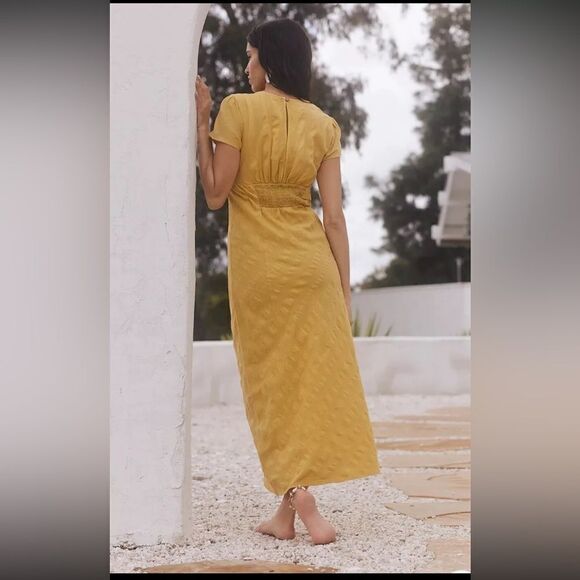 NEW FREE PEOPLE Sz L NATALYA SOLID MIDI DRESS - Picture 2 of 4